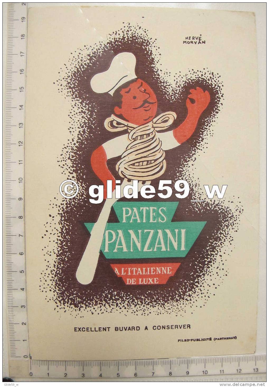Buvard Pates PANZANI à L'Italienne De Luxe (dessin Hervé Morvan) - Food