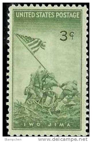 1945 USA Iwo Jima Marines Stamp Sc#929 Island Soldier Flag World War - Inseln