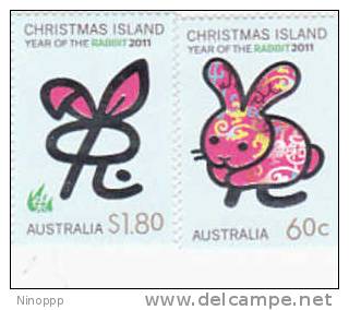 Christmas Island 2011 Year Of The Rabbit Set MNH - Christmas Island