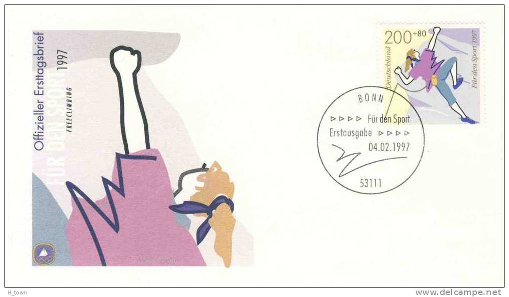 Escalade Libre: Env. 1er Jour Allemagne, 1997  –  Free Climbing FDC From Germany - Bergsteigen