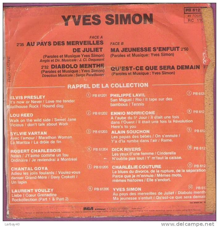 45 T  Yves Simon  *au Pays Des Merveilles De Juliet - Sonstige - Franz. Chansons