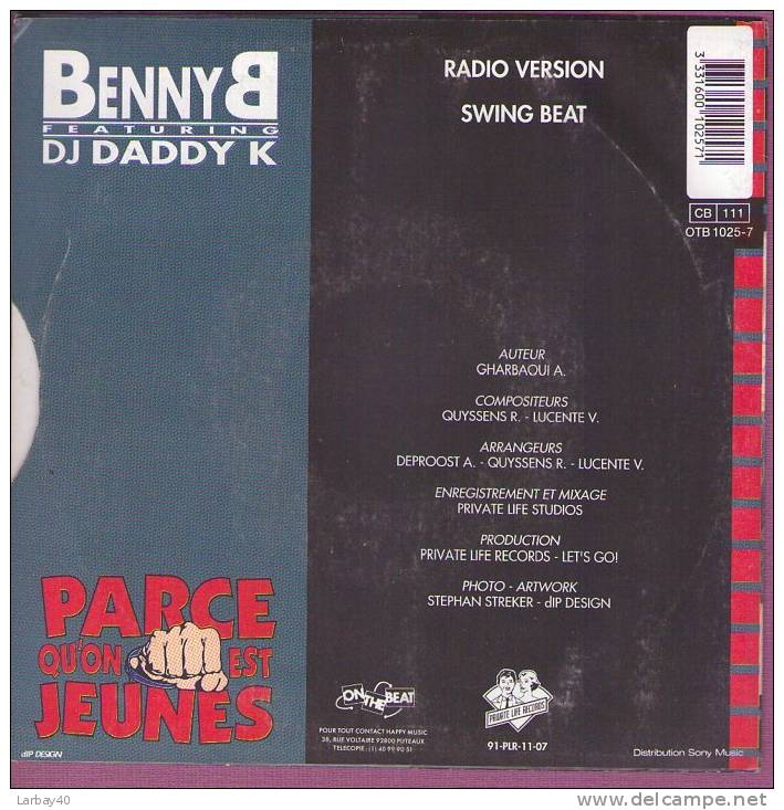 45 T   Benny B Parce Qu On Est Jeunes - Rap & Hip Hop