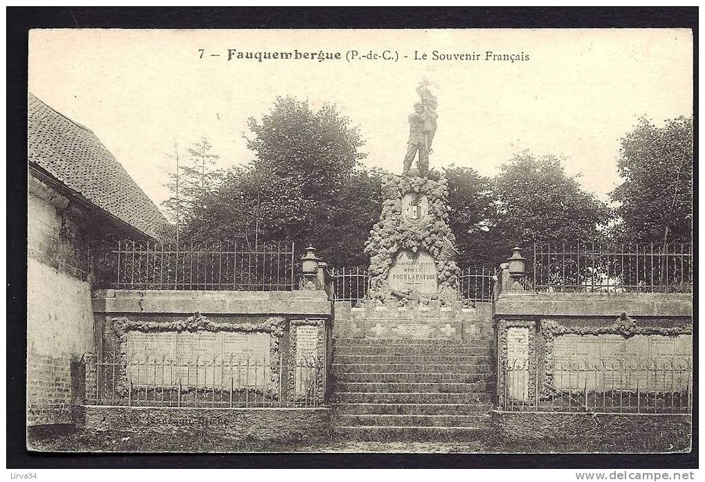 CPA  ANCIENNE- FRANCE- FAUQUEMBERGUE (62)- LE SOUVENIR FRANCAIS-  MONUMENT AUX MORTS EN GROS PLAN - Fauquembergues