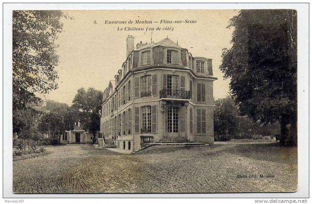 Ref 172 - FLINS-sur-SEINE - Le Château  Vu De Côté (1907) - Flins Sur Seine