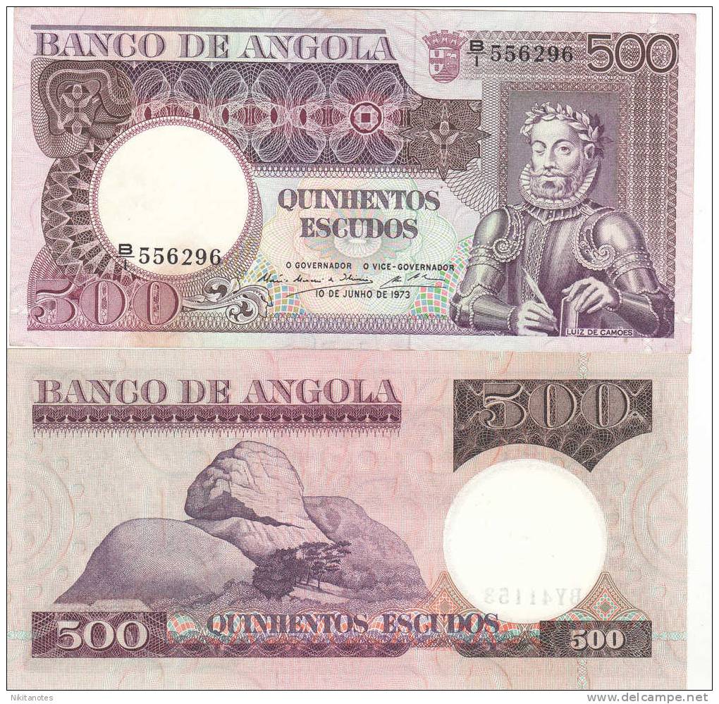 PORTUGAL ANGOLA 500 ESCUDOS 1973 - LUIZ DE CAMÕES - Angola