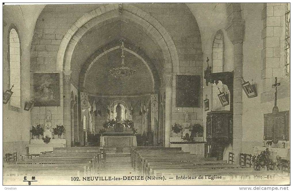 NEUVILLE LES DECIZE N° 102 INTERIEUR DE L EGLISE - Autres & Non Classés