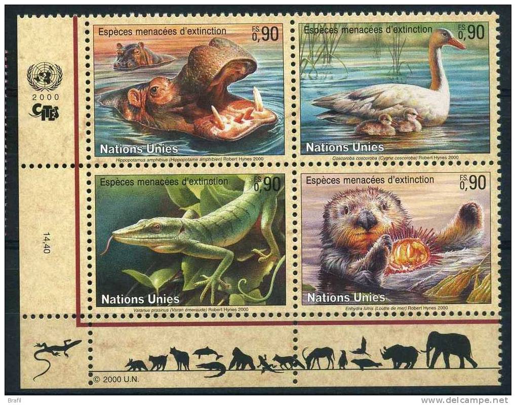 2000 Nazioni Unite Ginevra Animali Pericolo Estinzione Francobolli Nuovo (**) - Unused Stamps