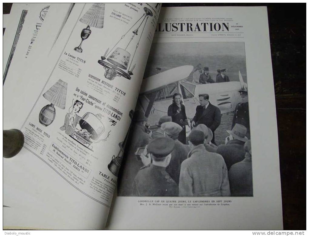 LONDRES-LE CAP   En AVION ; Ecole Aéronautique ; Inondations MIDI ;CHÂTEAUX Des 3 Mousquetaires ; Massacre  La Balme - L'Illustration