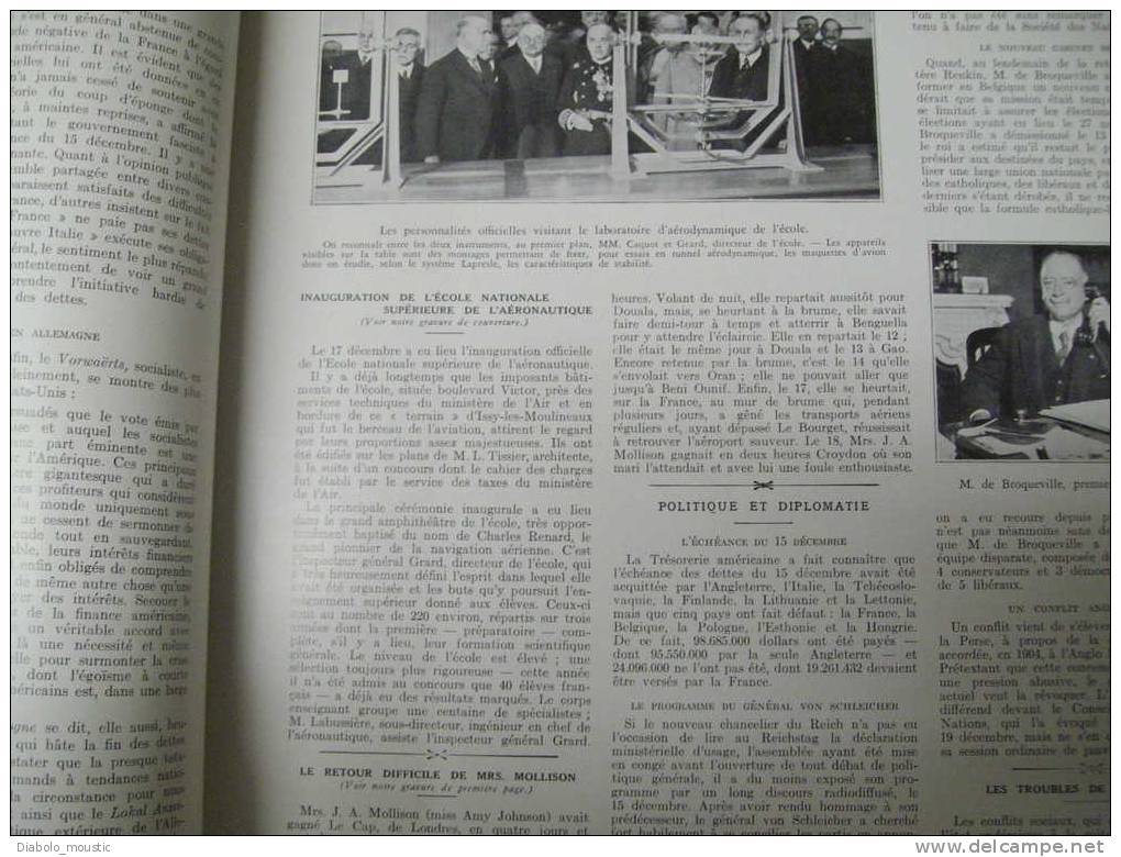 LONDRES-LE CAP   En AVION ; Ecole Aéronautique ; Inondations MIDI ;CHÂTEAUX Des 3 Mousquetaires ; Massacre  La Balme - L'Illustration