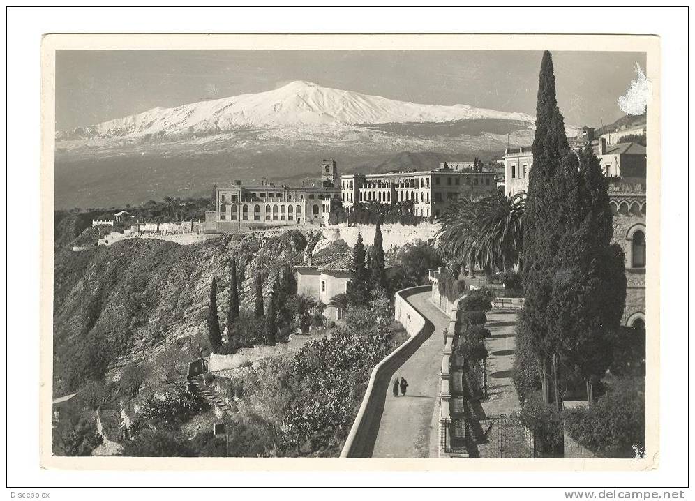 B1638 Taormina (Messina) - Panorama Dell'Etna / Viaggiata 1954 - Autres & Non Classés