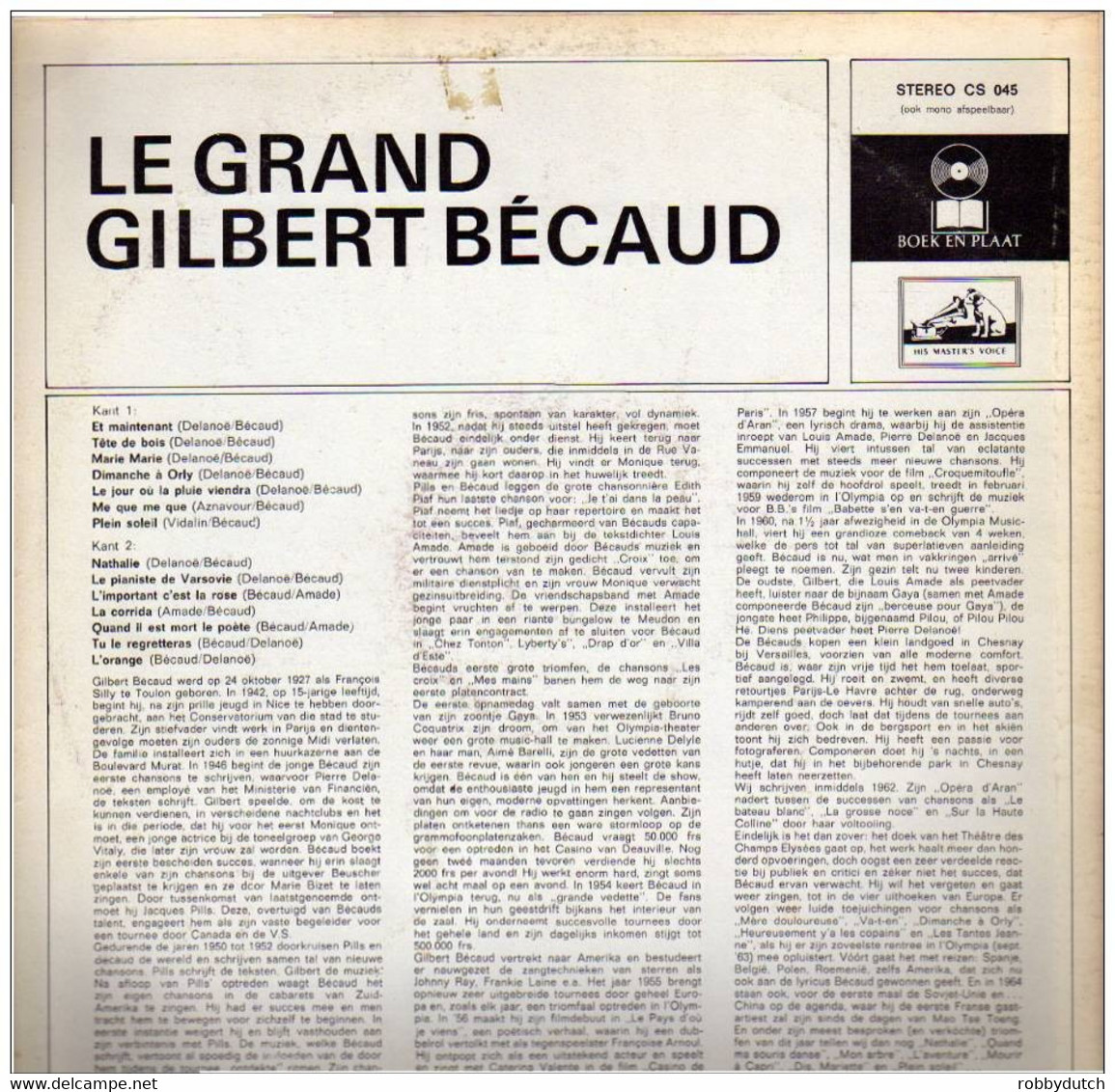 * LP *  LE GRAND GILBERT BECAUD (Holland Clubpressing) - Andere - Franstalig