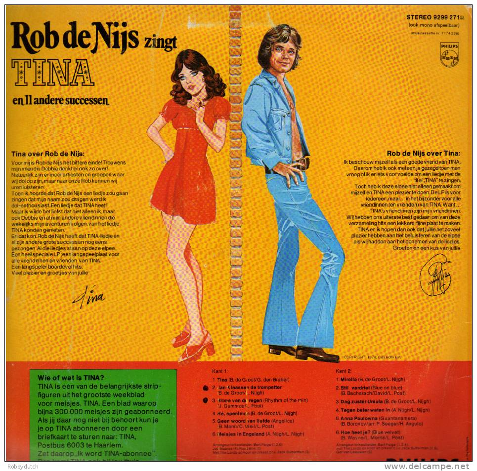 * LP *  ROB DE NIJS ZINGT TINA EN 11 ANDERE SUCCESSEN (Holland 1974) - Other - Dutch Music