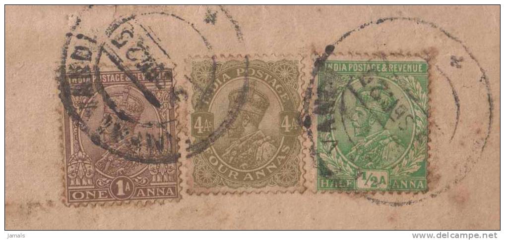 Br India King George V, Registered Postal Stationery Envelope, Long Size, Used, India As Per The Scan - 1911-35  George V