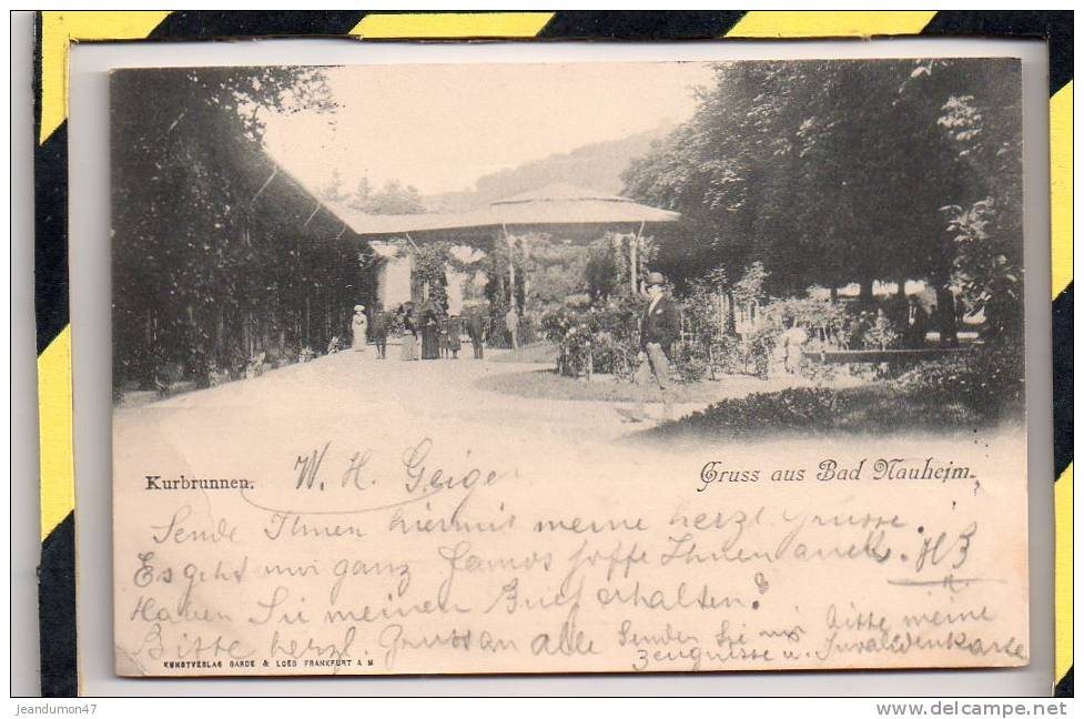 TYPE PRECURSEUR. - .GRUSS AUS  BAD NAUHEIM - KURBRUNNEN . CARTE ANIMEE - Bad Nauheim