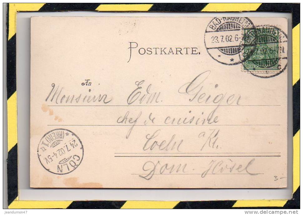 TYPE PRECURSEUR. - .GRUSS AUS  BAD NAUHEIM - KURBRUNNEN . CARTE ANIMEE - Bad Nauheim