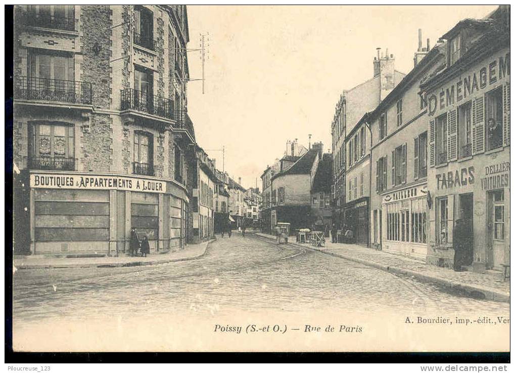 78 - POISSY - "" Rue De Paris - Deventures De Commerce Tabacs - Tailleur "" - Poissy