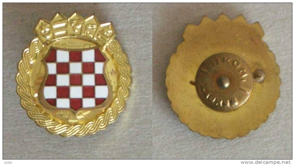 CROATIA ARMY - Enamel Cap Badge * Croatie Armee Insigne De Coiffure Kroatien Armee Mützenabzeichen Military Militaire - Militari