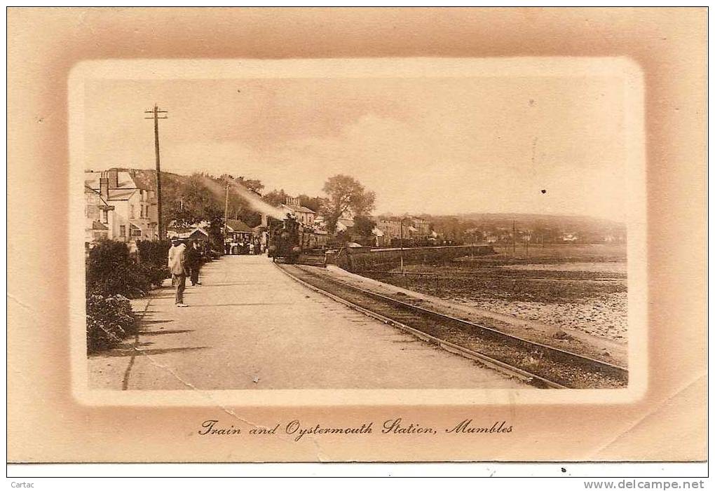 PAYS DE GALLES - TRAIN AND OYSTERMOUTH STATION - MUMBLES En L´état Pliures Voir Scan - Glamorgan
