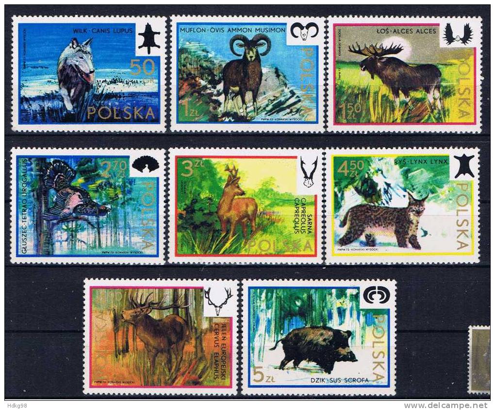 PL Polen 1973 Mi 2247-54 Mnh Wild - Nuevos