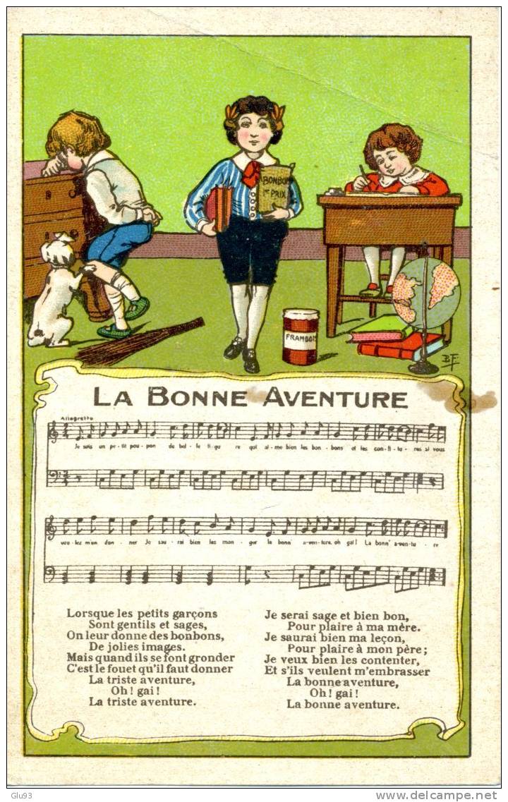 Image - La Bonne Aventure - Chanson - Partition - école - Enfants - Verso Vierge - Other & Unclassified