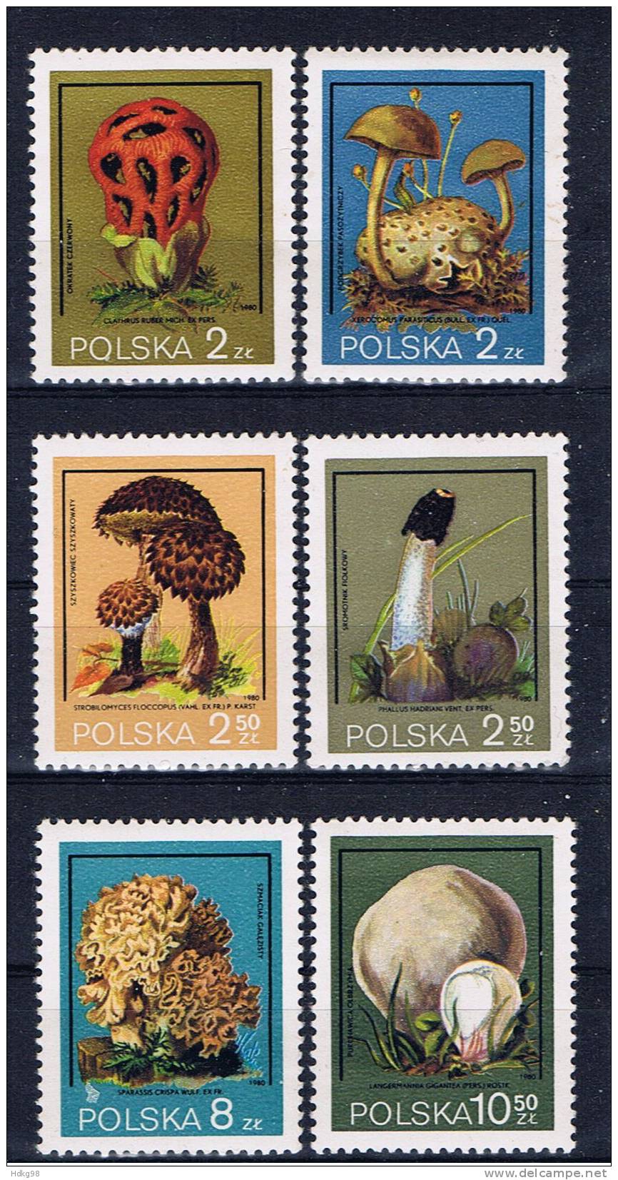 PL Polen 1980 Mi 2693-98 Mnh Pilze - Nuevos