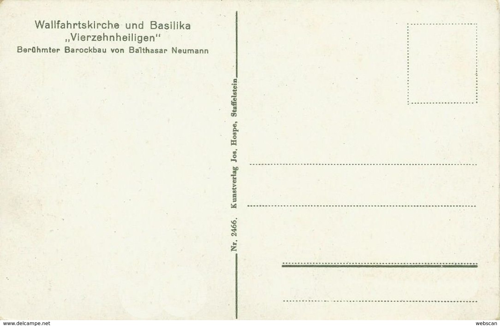 AK Bad Staffelstein Vierzehnheiligen Color ~1910 #02 - Lichtenfels