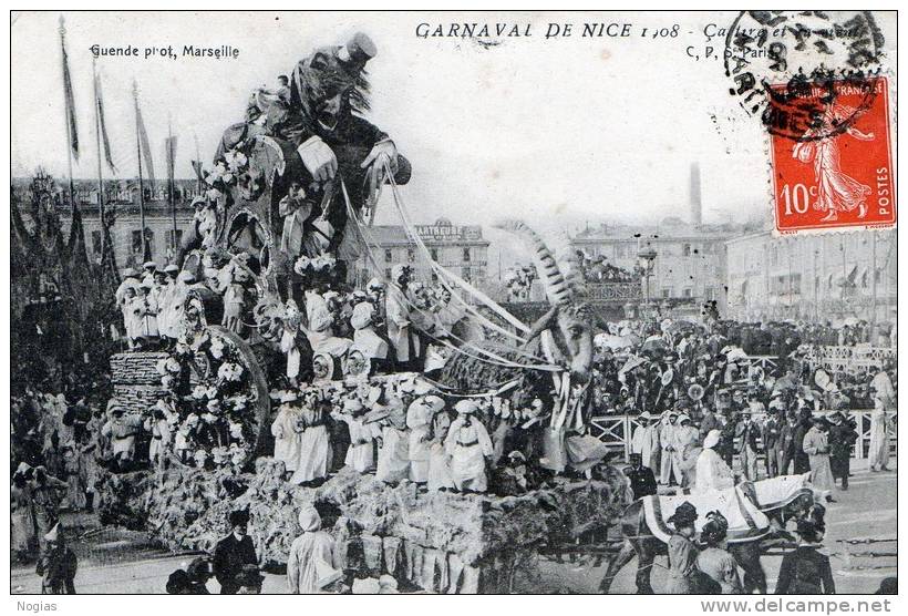 LE CARNAVAL DE NICE EN 1908 - BELLE CARTE TRES TRES ANIMEE - TOP !!! - Karneval - Fasching
