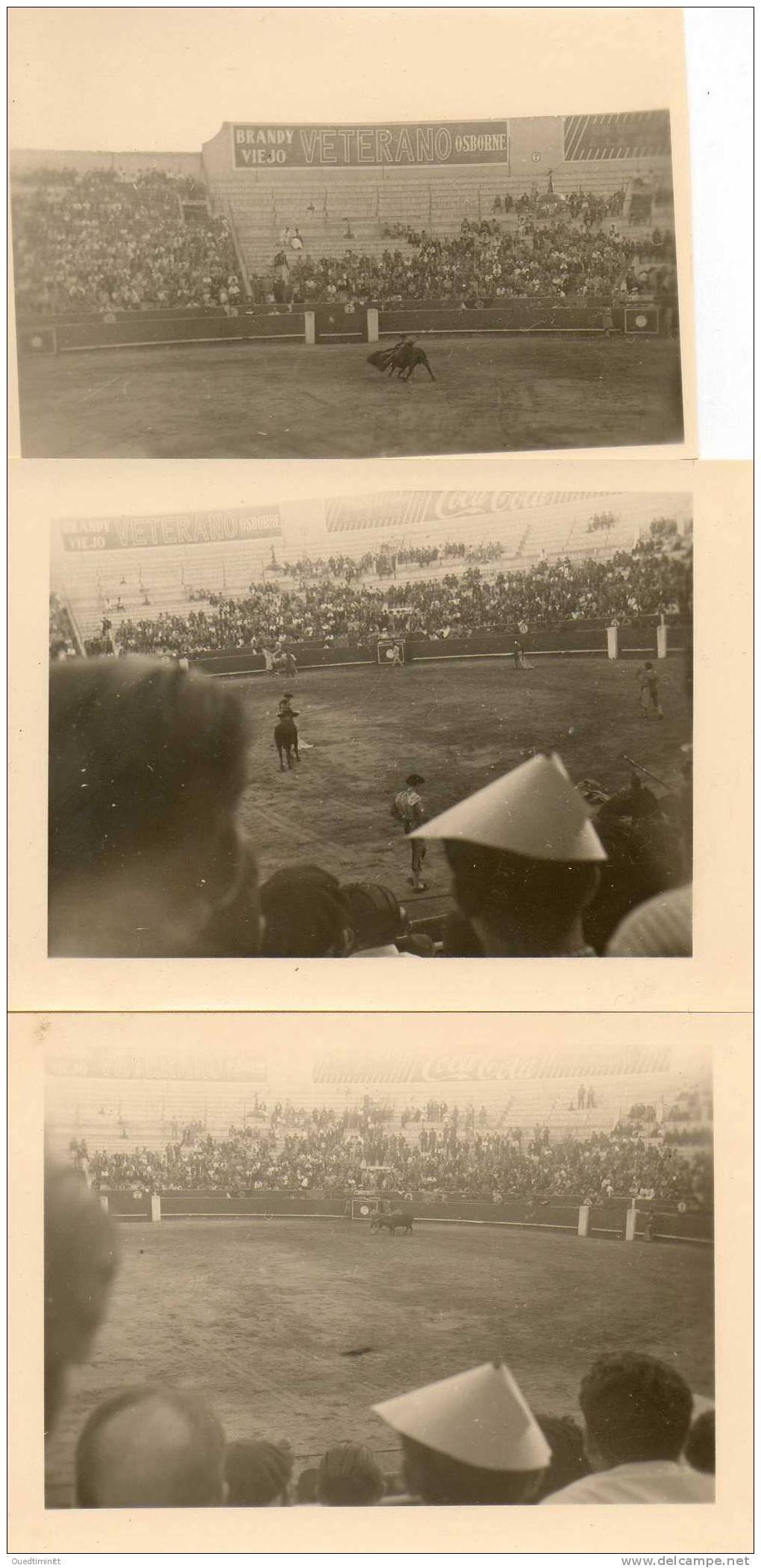 Lot De 3 Petites Photographies Réelles 1958. Espagne.Corrida. A Identifier. - Corrida