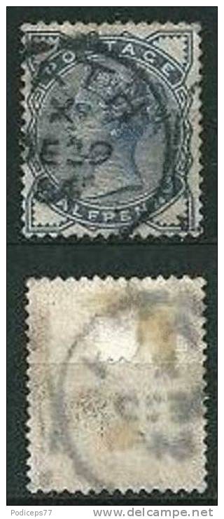 Grossbritannien  1883/84  Q. Victoria  1/2 P Blauschwarz  Mi-Nr.72  Gestempelt / Used - Oblitérés