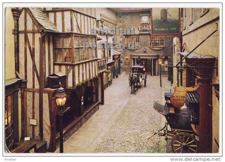 CASTLE MUSEUM -YORK, ENGLAND - KIRKGATE STREET RECONSTRUCTION 1970s Postcard - York