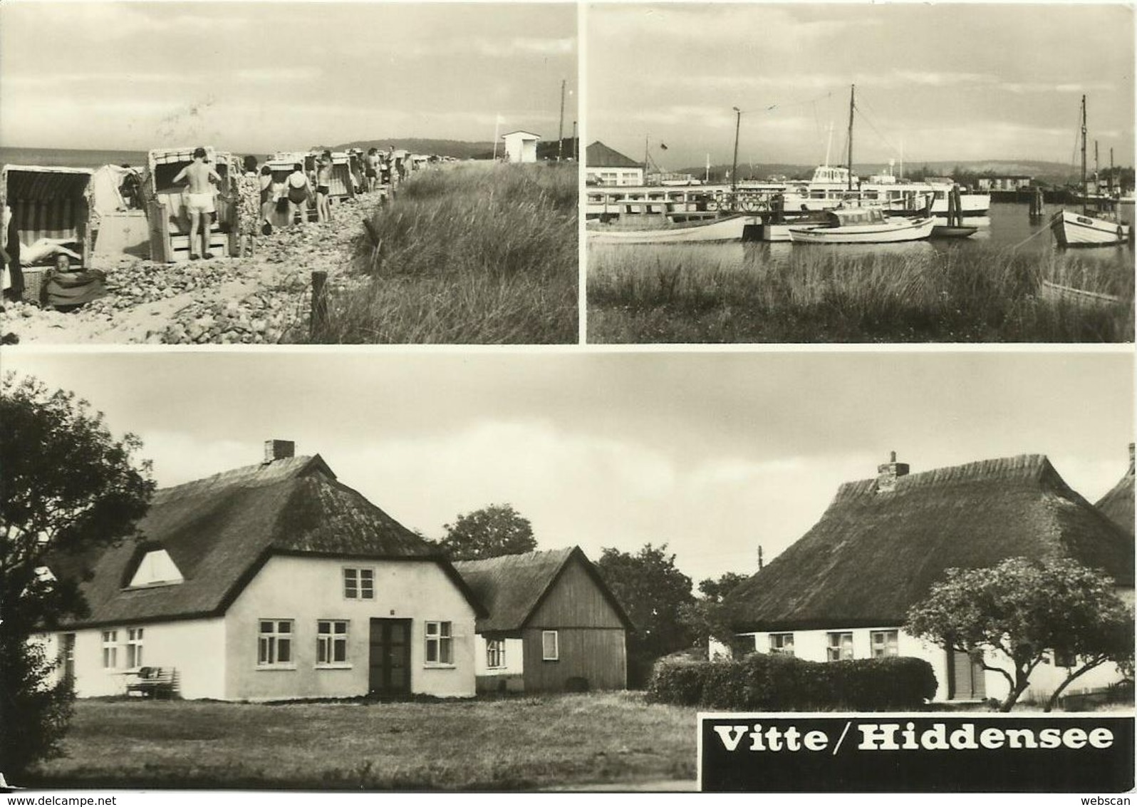 AK Hiddensee Vitte Mehrbild Strand Hafen Fischerhäuser 1970 DDR #1410 - Hiddensee