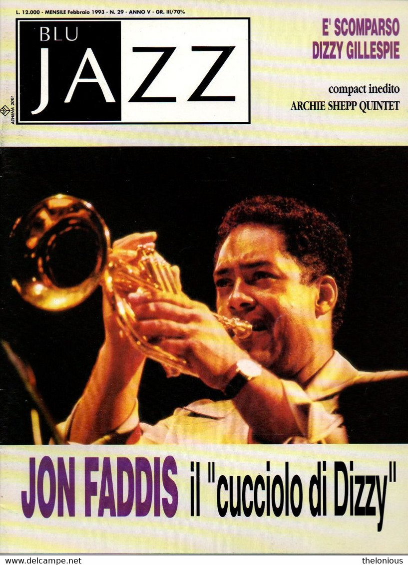 # Rivista " Blu Jazz " N. 29 - Anno 5 - Febbraio 1993 - Muziek