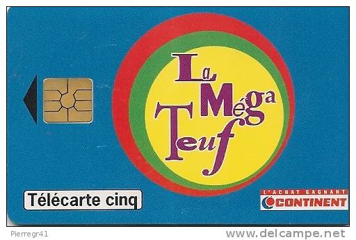 CARTE-FR-PRIVEE-Gn372-06/97-5U-GEM2-CONTINENT-LE MEGA TEUF-N°Série 4004-Utilisé- TBE - 5 Eenheden