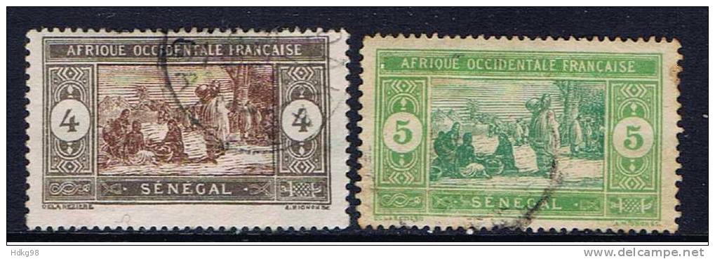 SN+ Senegal 1914 Mi 55-56 Marktszene - Used Stamps