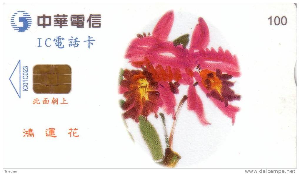 TAIWAN CARTE 2 SERIE FLEURS FLOWERS SET 100U VALID 2004 - Taiwan (Formosa)