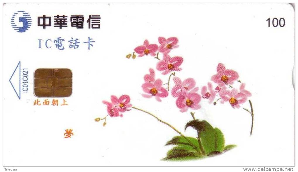 TAIWAN CARTE 3 SERIE FLEURS FLOWERS SET 100U VALID 2004 - Taiwan (Formose)