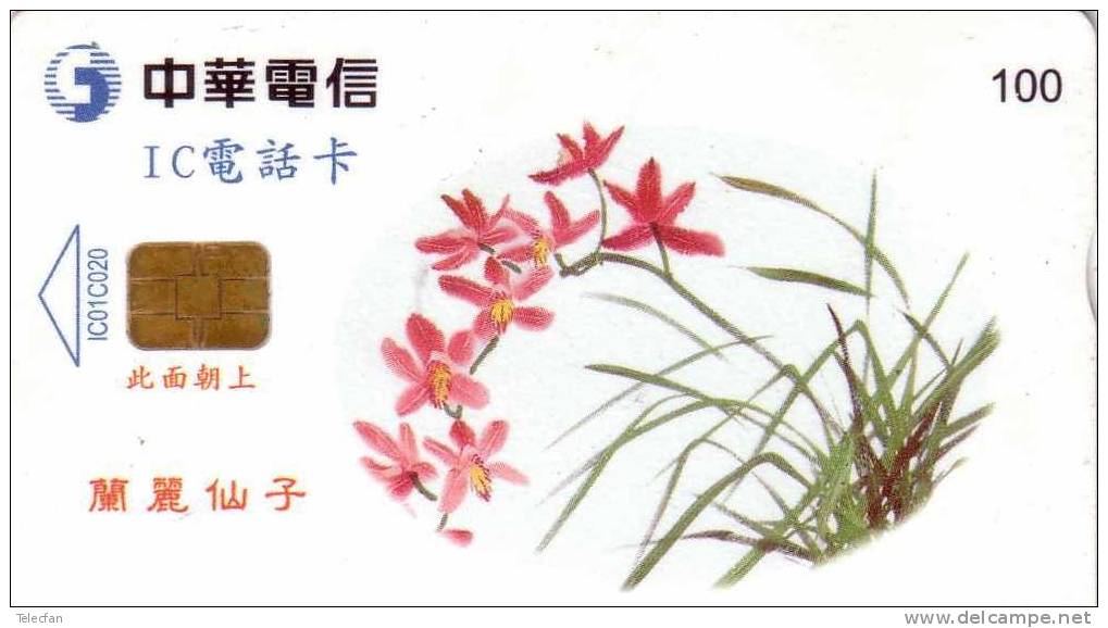 TAIWAN CARTE 5 SERIE FLEURS FLOWERS SET 100U VALID 2004 - Taiwan (Formose)