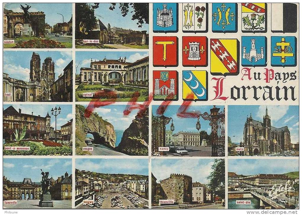 Au Pays Lorrain - Carte Multivues, Ref 1102-1147 - Lorraine
