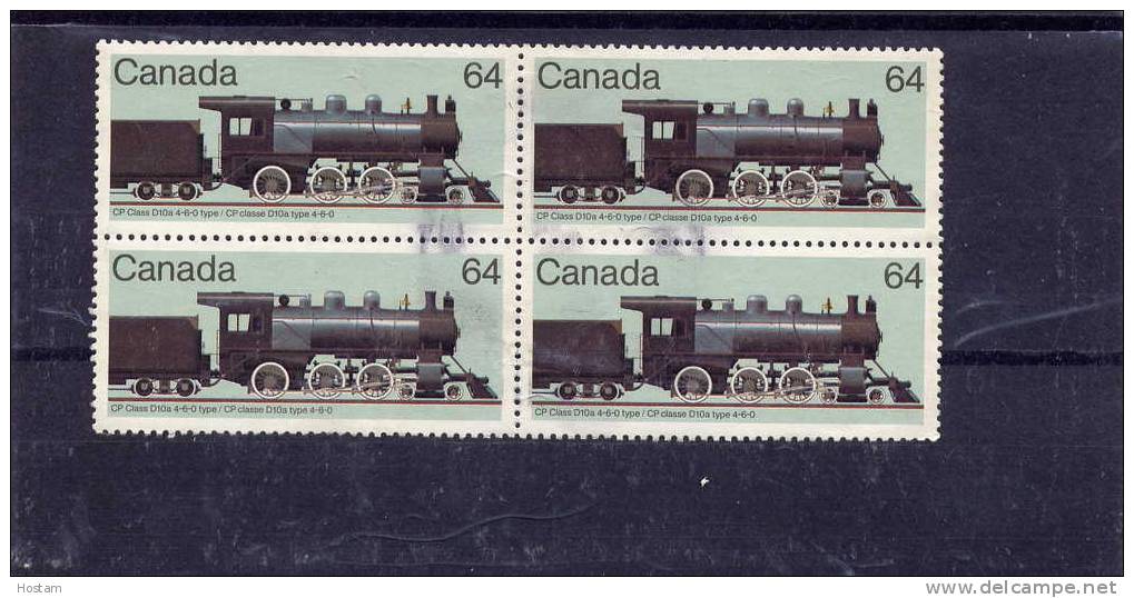 CANADA 1985, USED #1039,CANADIAN LOCOMOTIVES- 2, Random Block - Oblitérés