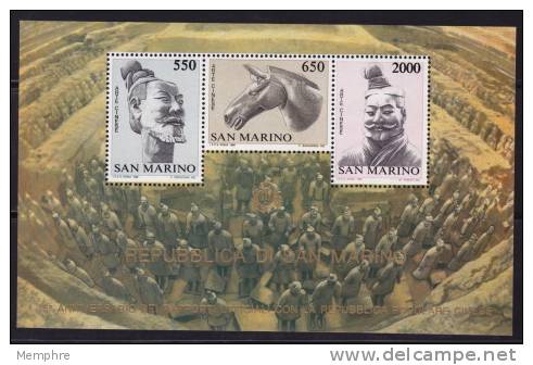 1986  Foglietto Cina  Statue De Terracotta  Sass 30 - Unused Stamps