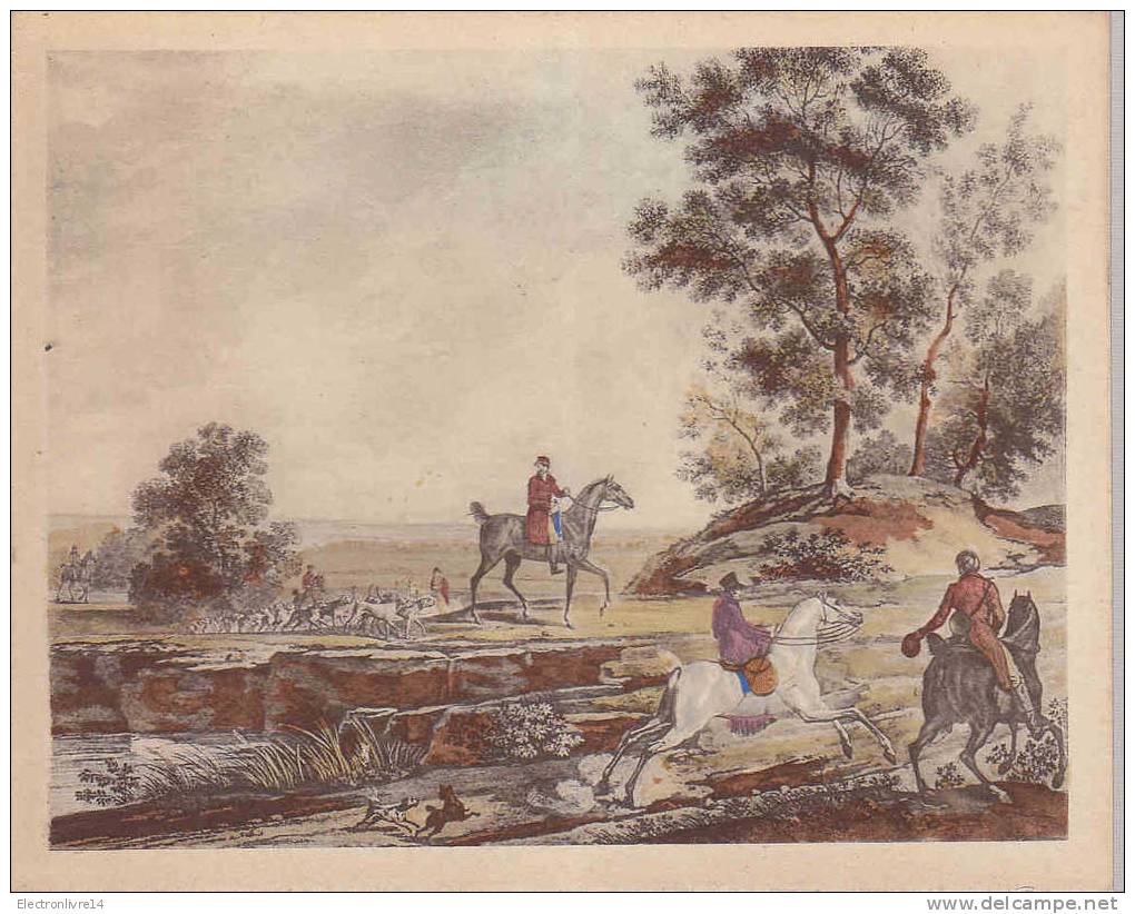 Magnifique Reproduction De Gravure Sur Bois Scenes De Chasse 20x15 Cm - Caza/Pezca