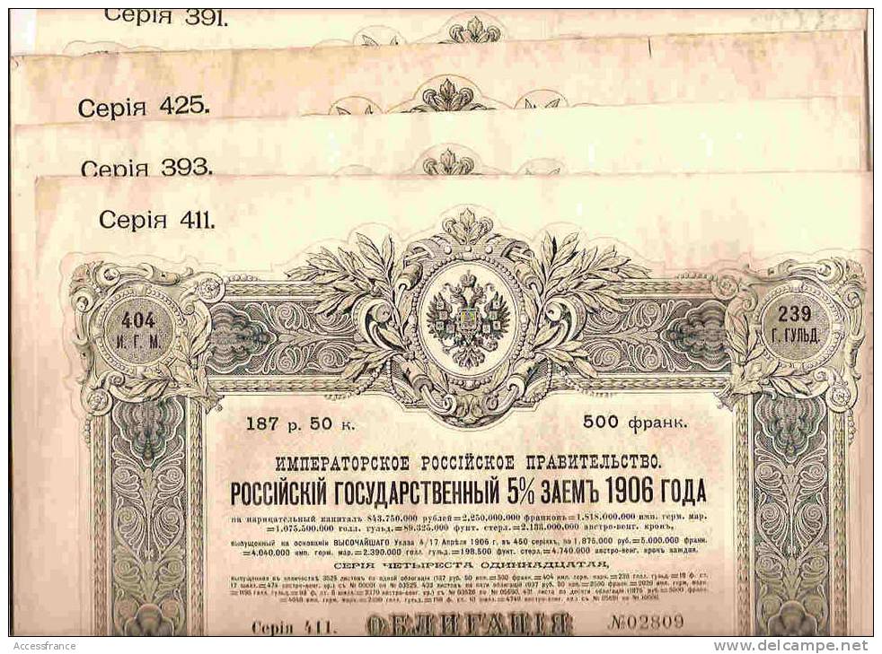 IMP RUSSIAN GVT 5% STATE LOAN OF 1906 ( 187.50 RBLS) - Russland