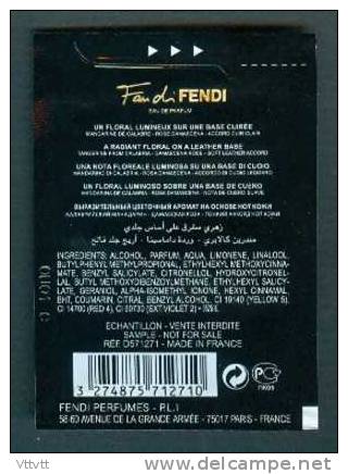 Pochette Echantillon FENDI, Eau De Parfum - Modernas (desde 1961)
