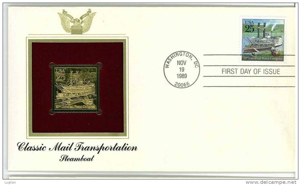 UNUSUAL STAMPS - FDC FIRST DAY COVER - YEAR 1989 - 4 Pcs. USA GOLDEN REPLICAS OF UNITED STATES OF AMERICA  GOLD STAMPS - Autres & Non Classés
