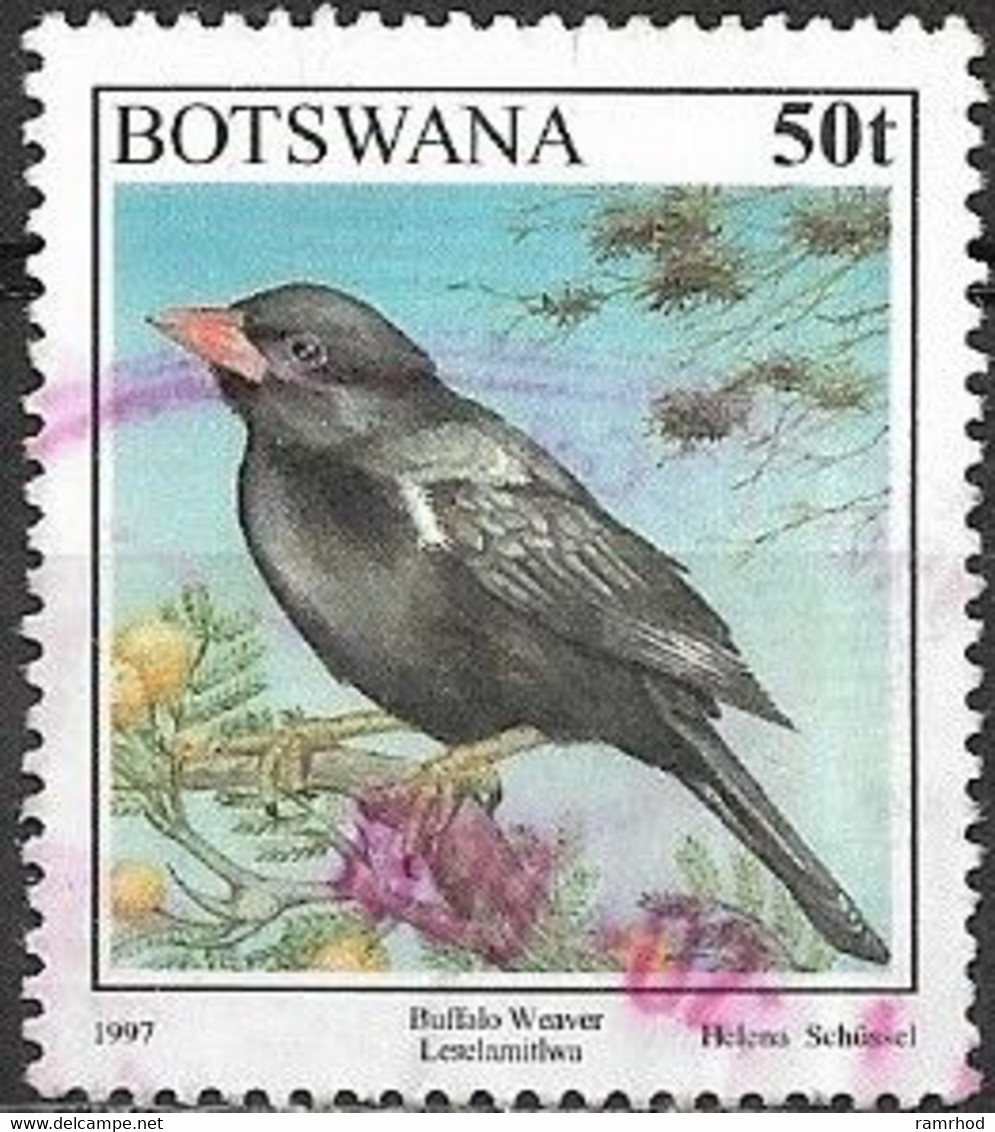 BOTSWANA 1997 Birds - 50t Buffalo Weaver FU - Botswana (1966-...)