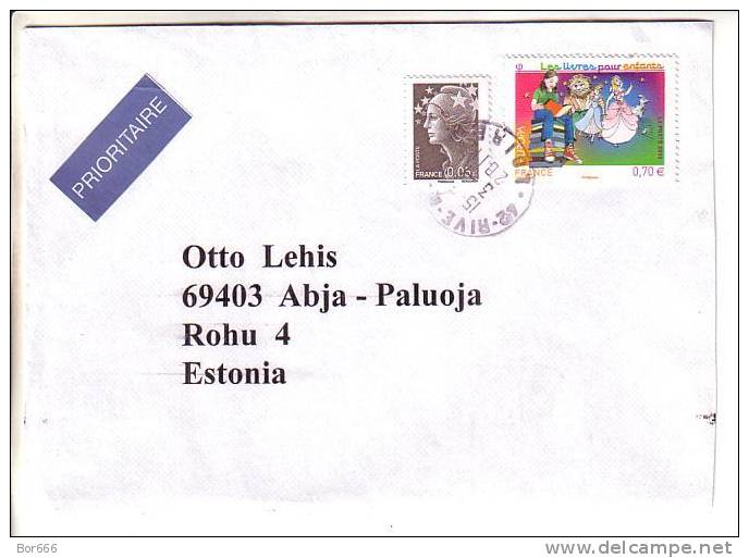 GOOD FRANCE Postal Cover To ESTONIA 2011 - Good Stamped: Marianne ; Europa - Brieven En Documenten