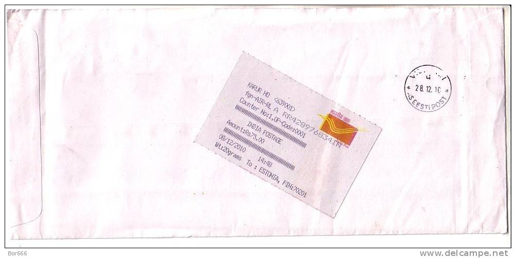 GOOD INDIA " REGISTERED " Postal Cover To ESTONIA 2011 - Postage Paid - Briefe U. Dokumente