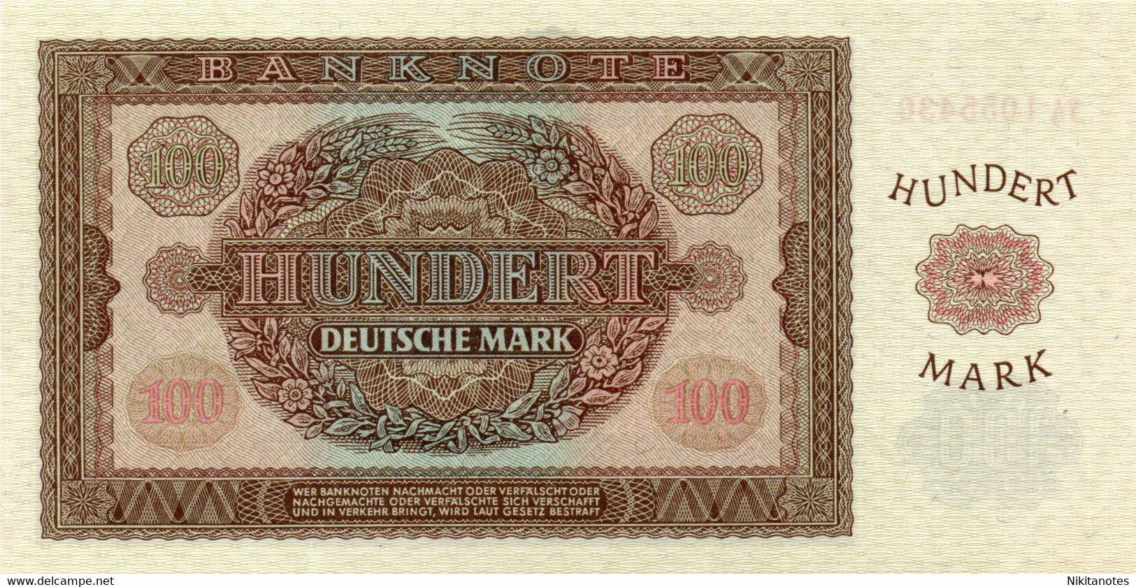 Germany Germania 100 Deutsche Mark 1955 P.-21 Unc See Scan - 100 Deutsche Mark