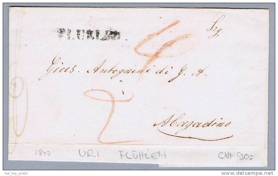 Heimat UR Flühlen 1847-12-24 Vorphila-Brief Nach Magadino - ...-1845 Prefilatelia