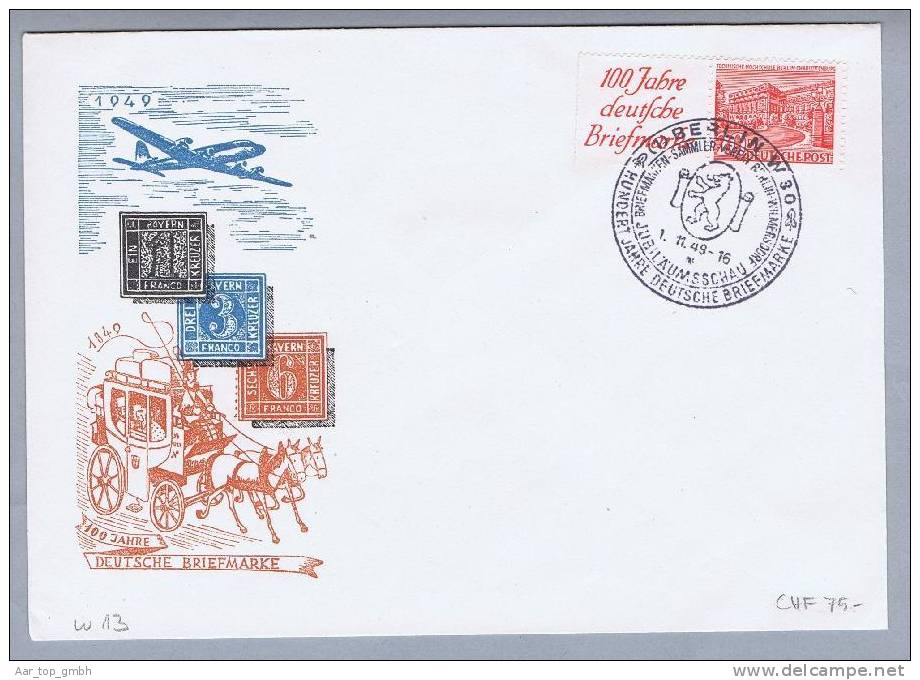 Berlin 1949-11-01 Brief Ohne Adresse Mit Mi#W13 Sonderstempel - Lettres & Documents
